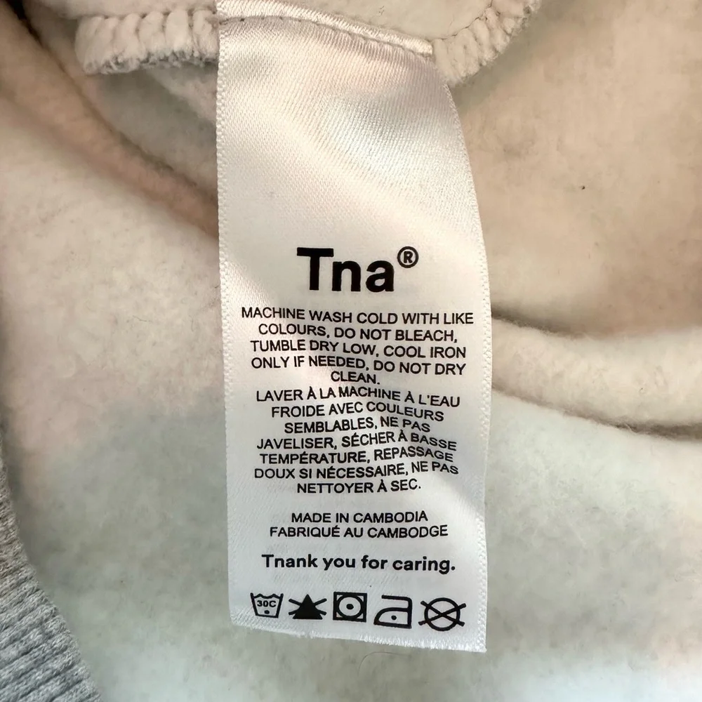 TNA Sweatfleece Cozy Fleece Perfect Fit Cropped Crewneck Sweater in Grey - Picture 5 of 5